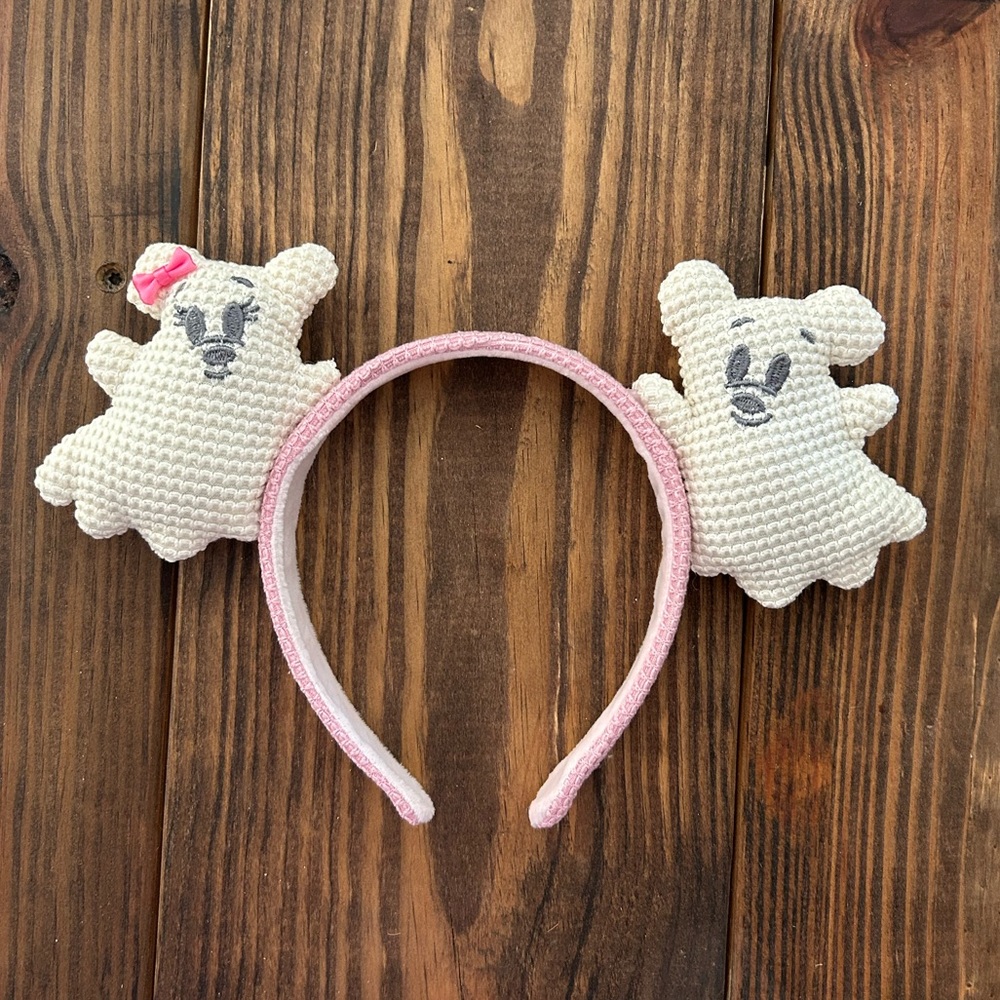 Pink and White Ghost Mickey Ears
